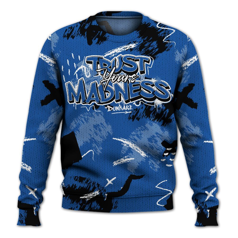 Knitted Sweater To Match Low Space Royal 11s - Trust Your Madness Retro