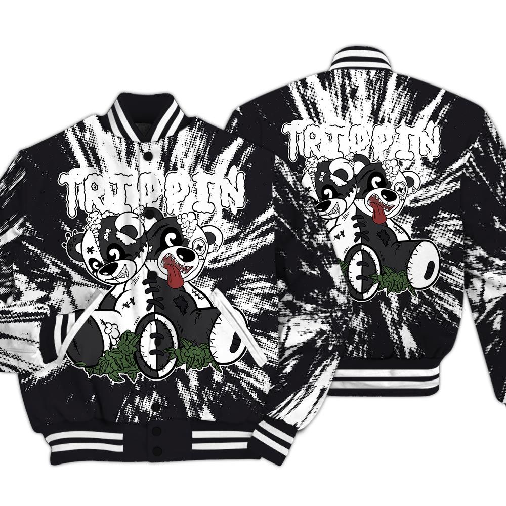 Varsity Jacket To Match White Thunder 4s - Trippin Bear Luxury Varsity Jacket Unisex