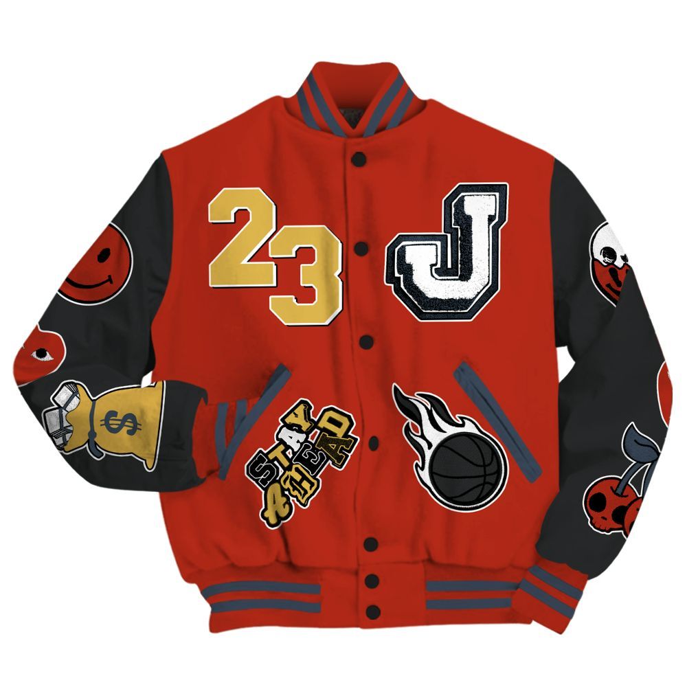 Varsity Jacket To Match Low Lucky Cat 1s - Hustles Money Number 23 All Over Print