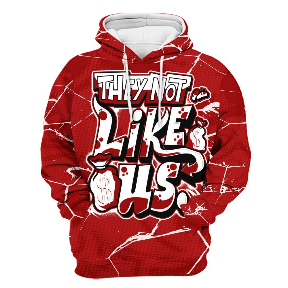 Hoodie To Match Low Terror White University Red 1s - Dislike Us Crack All Over Print