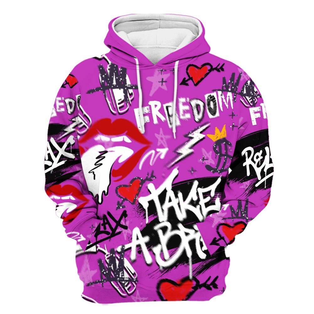 Hoodie To Match Ja 2 Staregazer - Take Break Freedom Graffiti Streetwear All Over Print