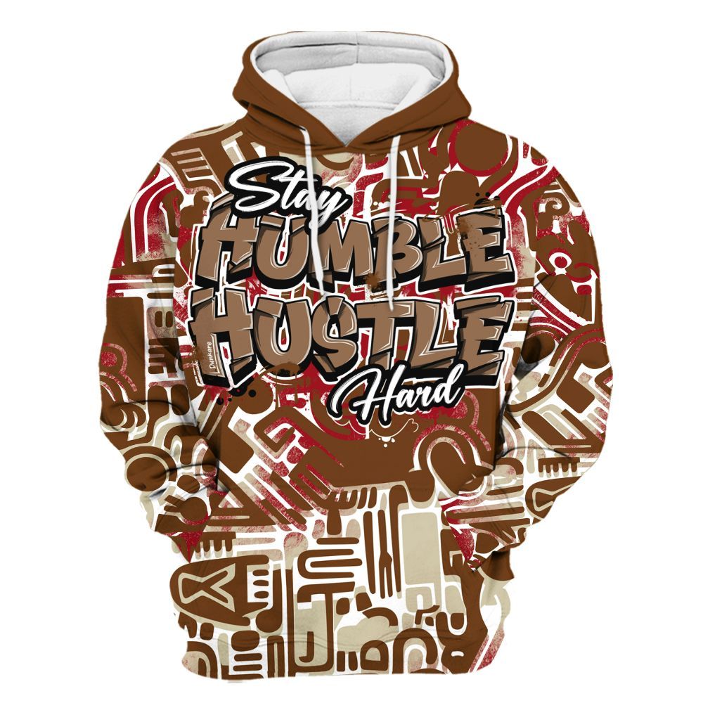 Hoodie To Match Archaeo Brown 5s - Humble Hustle Retro All Over Print