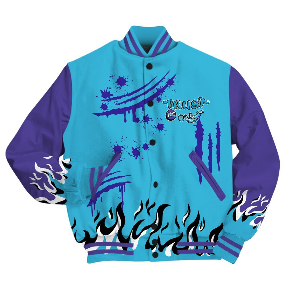Varsity Jacket To Match Retro Aqua 6s - Graphic Trust No One All Over Print