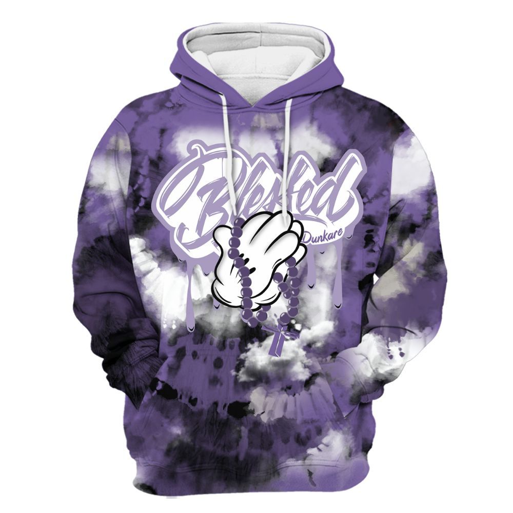 Hoodie To Match Dunk Low Black Raspberry - God Blessed Tie Dye All Over Print