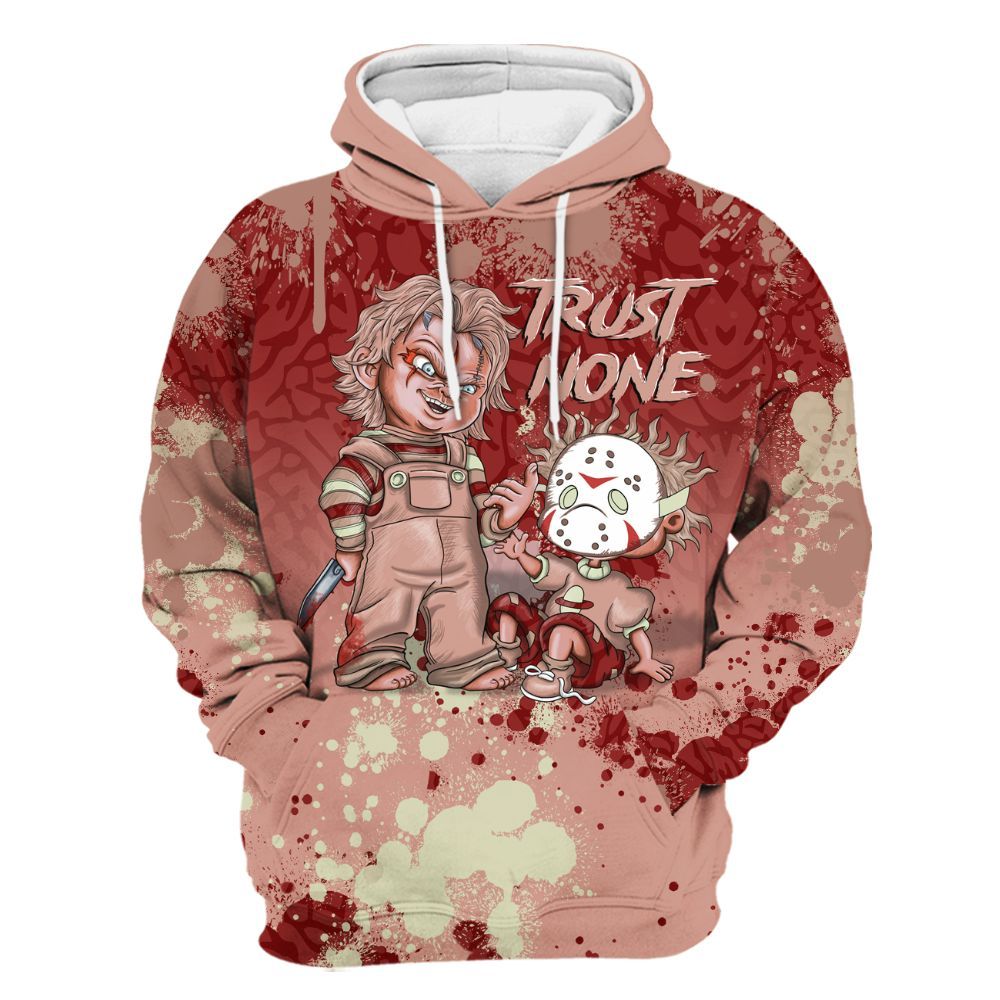 Hoodie To Match Valentines Day 3s - Trust No One Scary All Over Print