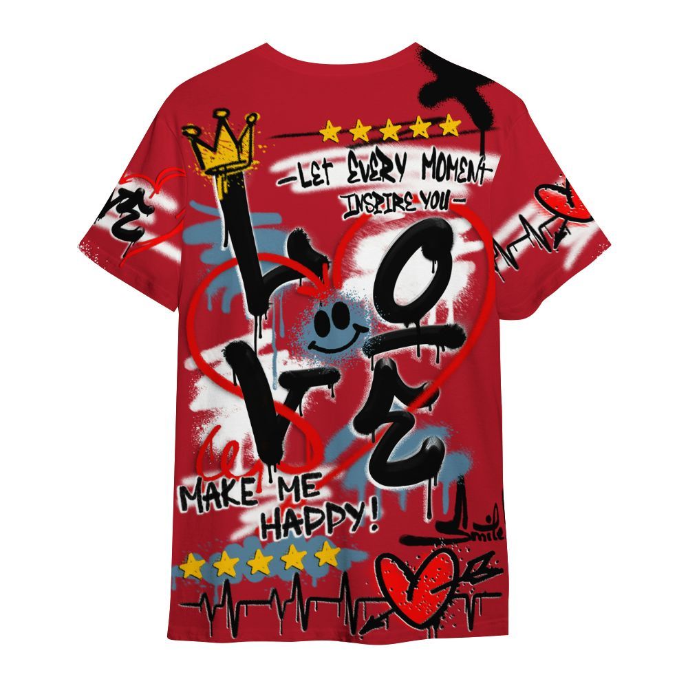 Shirt To Match Retro Raging Bull 5s - Happy Love Beats Graffiti Streetwear All Over Print