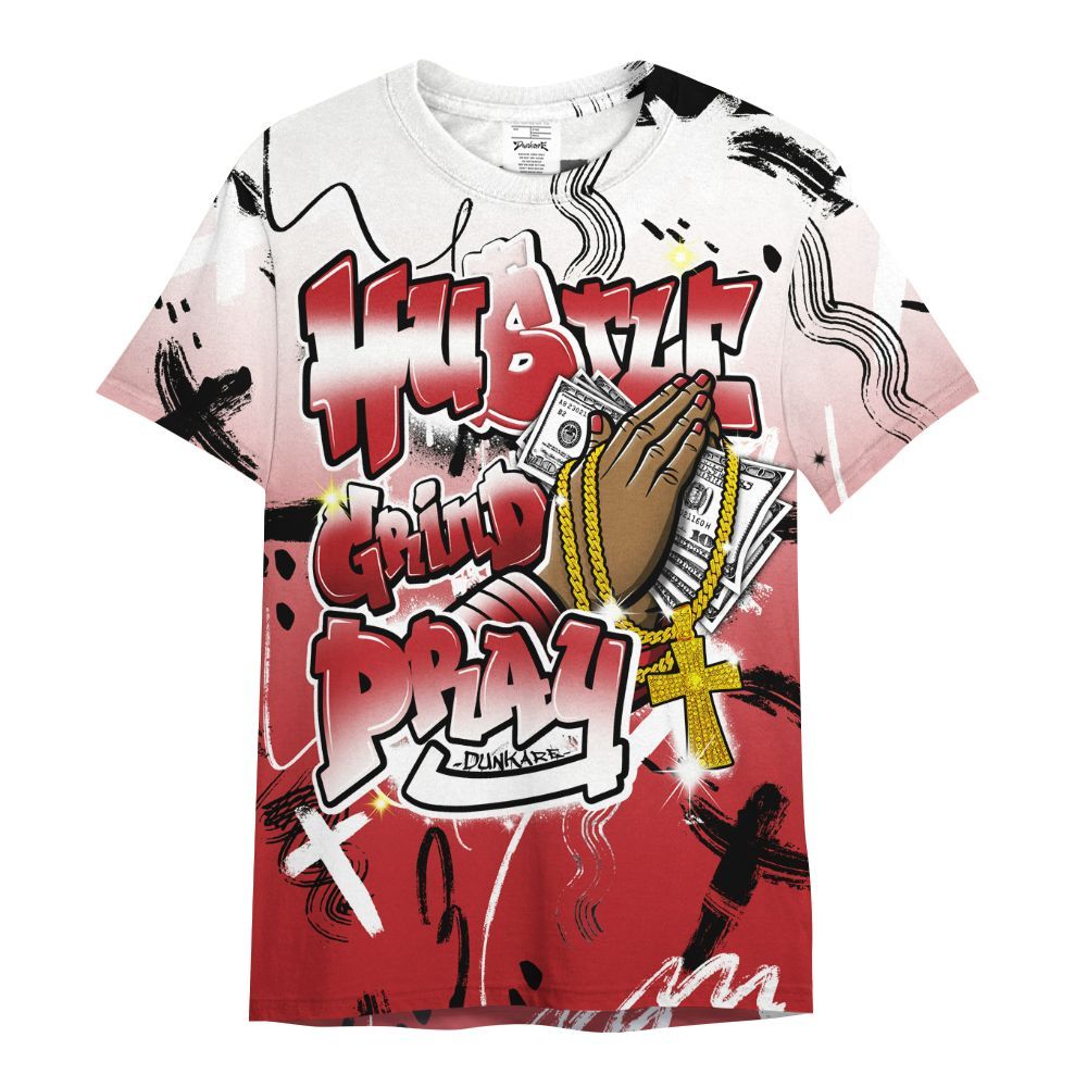 Shirt To Match Retro Cherry 12s - Money Hustle Grind Pray All Over Print