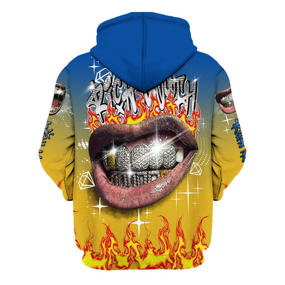 Hoodie To Match High Laney 1s - Rich Mouth Fire Rap Retro 90s All Over Print