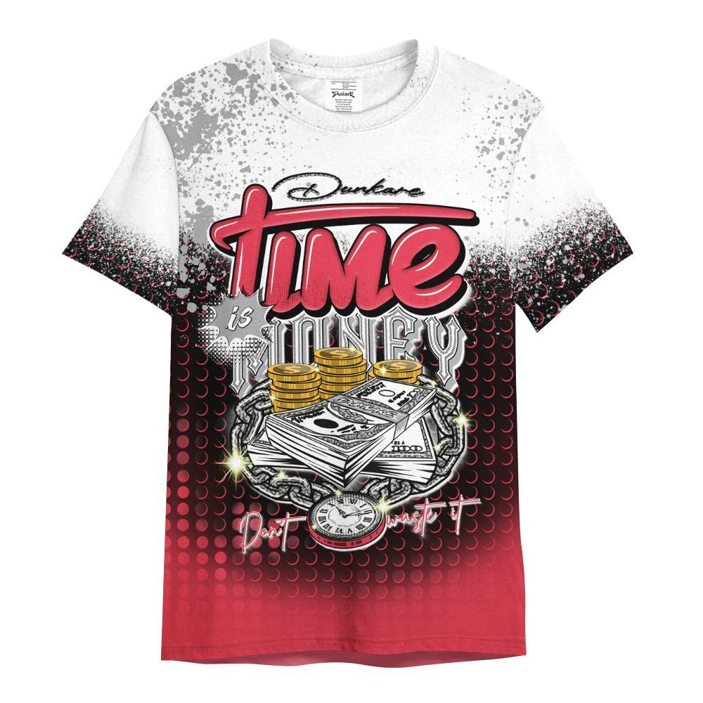 Shirt To Match Black Cement 3s - Halftone Time Is Money All Over Print