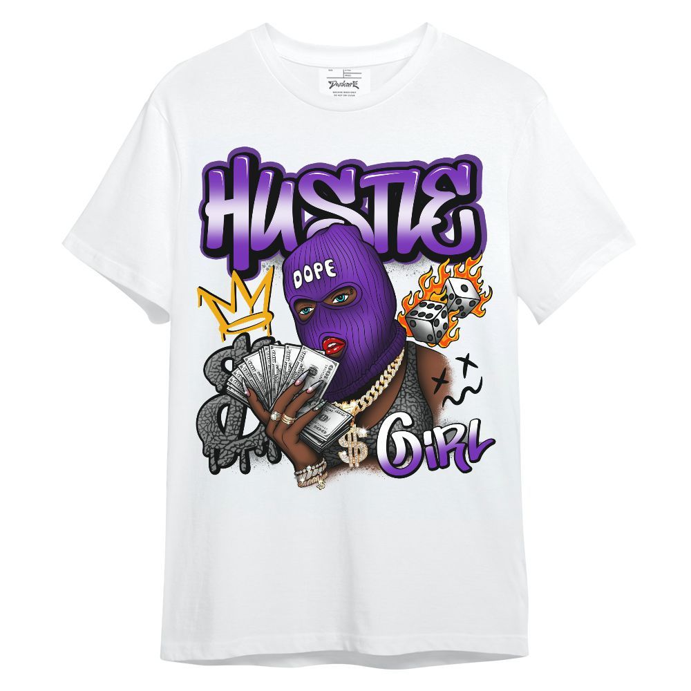 Shirt To Match Retro Dark Iris 3s - Money Hustles Girl Streetwear Unisex Shirt
