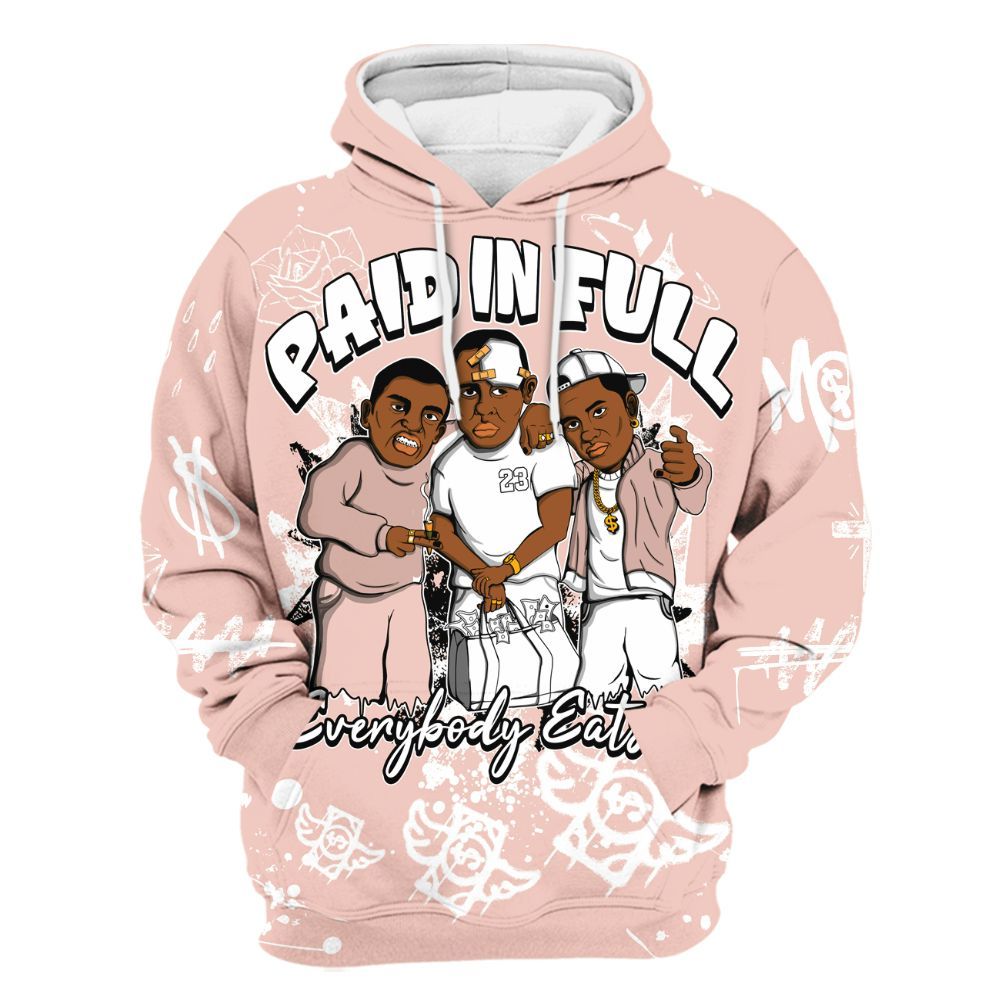 Hoodie To Match Low Legend Pink 11s - Everybody Paid In Full Crayon All Over Print