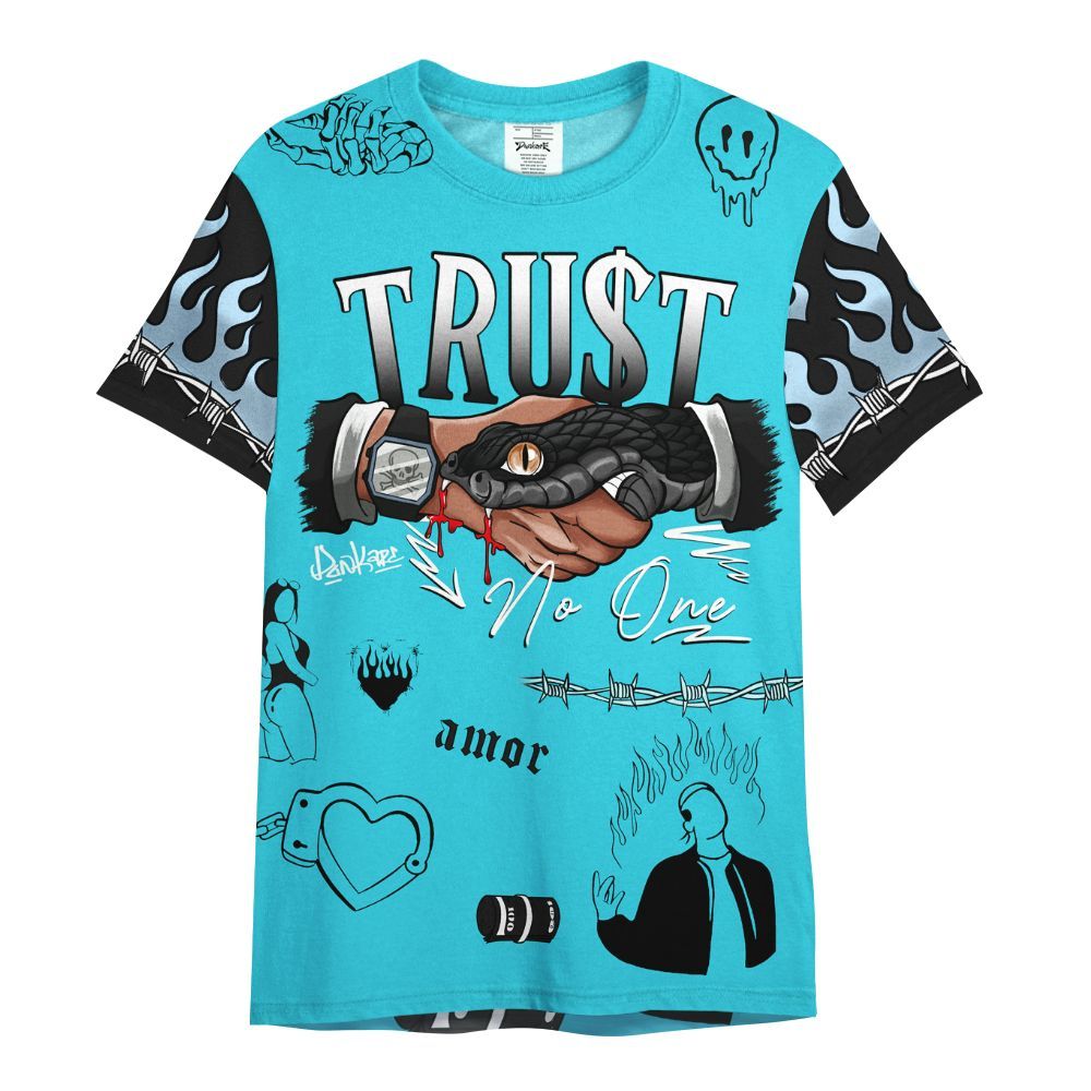 Shirt To Match Retro Gamma Blue 11s - Snake Trust No One All Over Print
