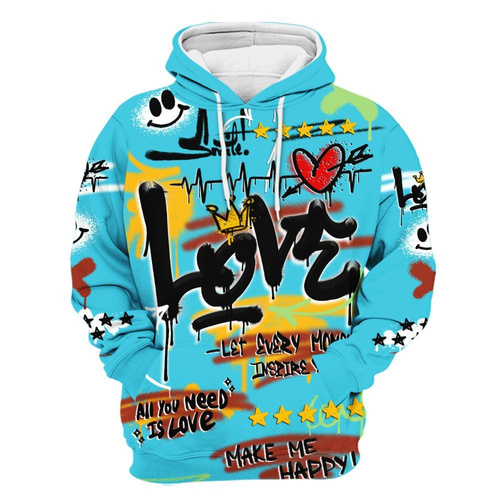 Hoodie To Match SB Dunk Di'Orr Greenwood - Happy Love Beats Graffiti Streetwear All Over Print