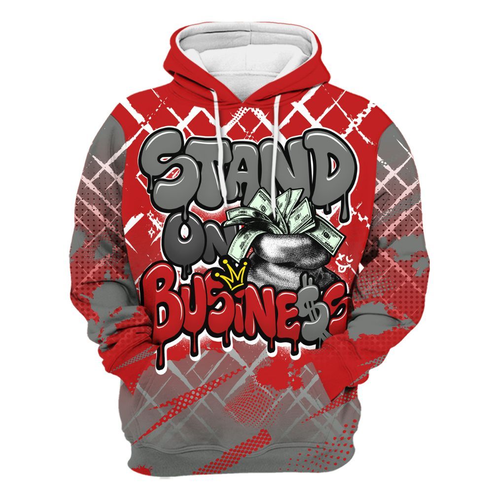 Hoodie To Match Bred Reimagined 4s - Halftone Stand Business Dripping All Over Print