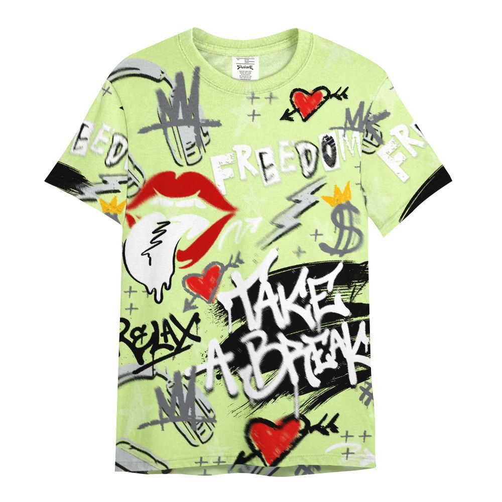 Shirt To Match Smoke Grey Volt TR 1s - Take Break Freedom Graffiti Streetwear All Over Print