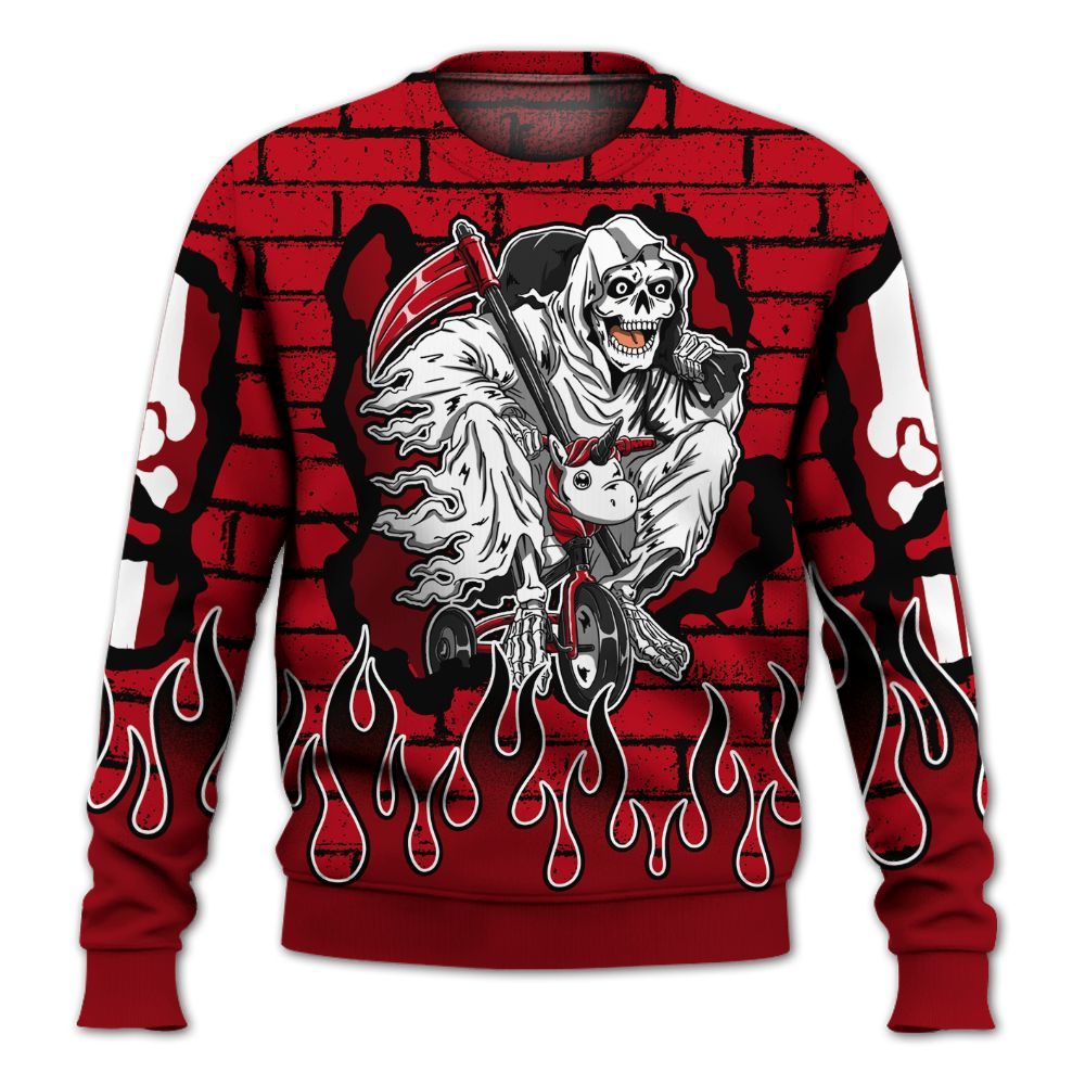 Sweatshirt To Match Bred Velvet 11s - Self Make Skeleton Crashed All Over Print