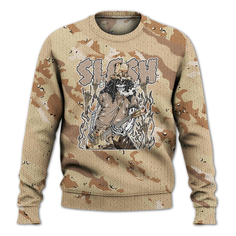 Knitted Sweater To Match Desert Camo 3s - Slash Skeleton Colored