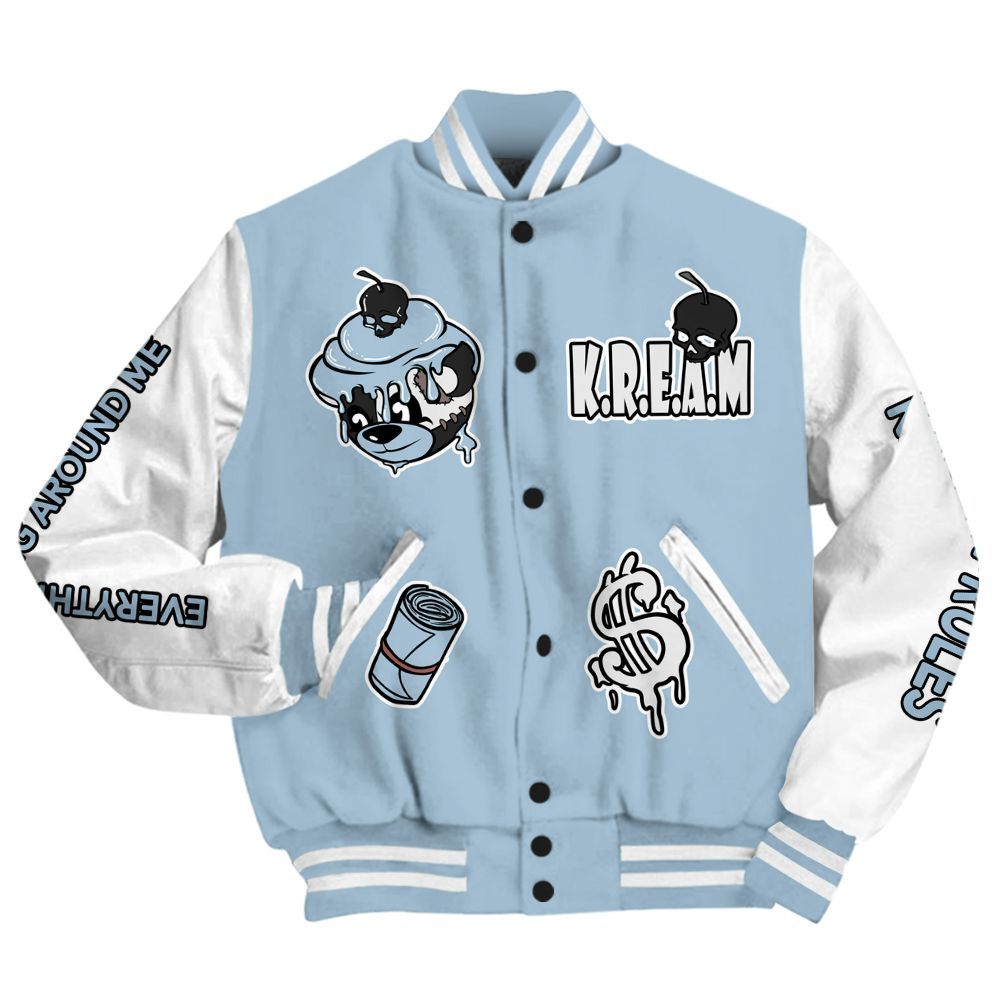 Varsity Jacket To Match Mid Ice Blue 1s - Loot Bear All Over Print