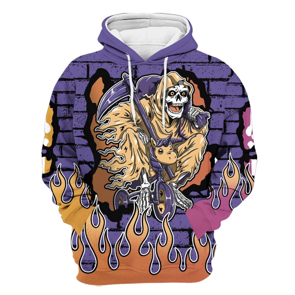 Hoodie To Match Book Sunset 1s - Self Make Skeleton Crashed All Over Print