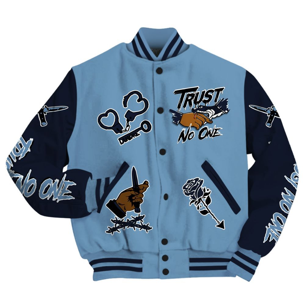 Varsity Jacket To Match High OG First In Flight 1s - Trust No One Dripping All Over Print