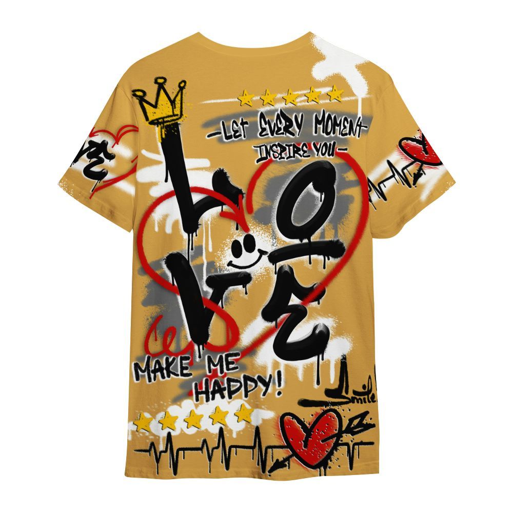Shirt To Match Low OG Rookie Of The Year 1s - Happy Love Beats Graffiti Streetwear All Over Print