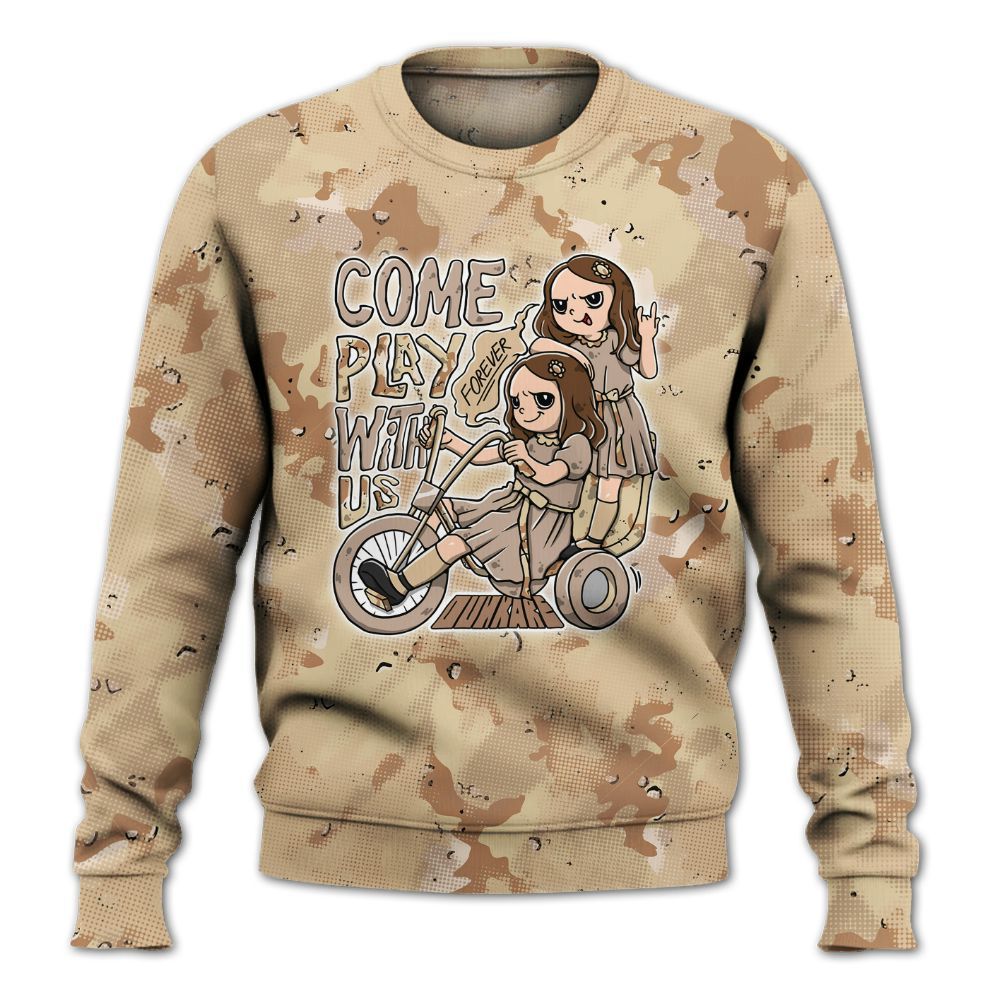 Sweatshirt To Match Desert Camo 3s - Come Hangout Halloween Abstract Halftone All Over Print