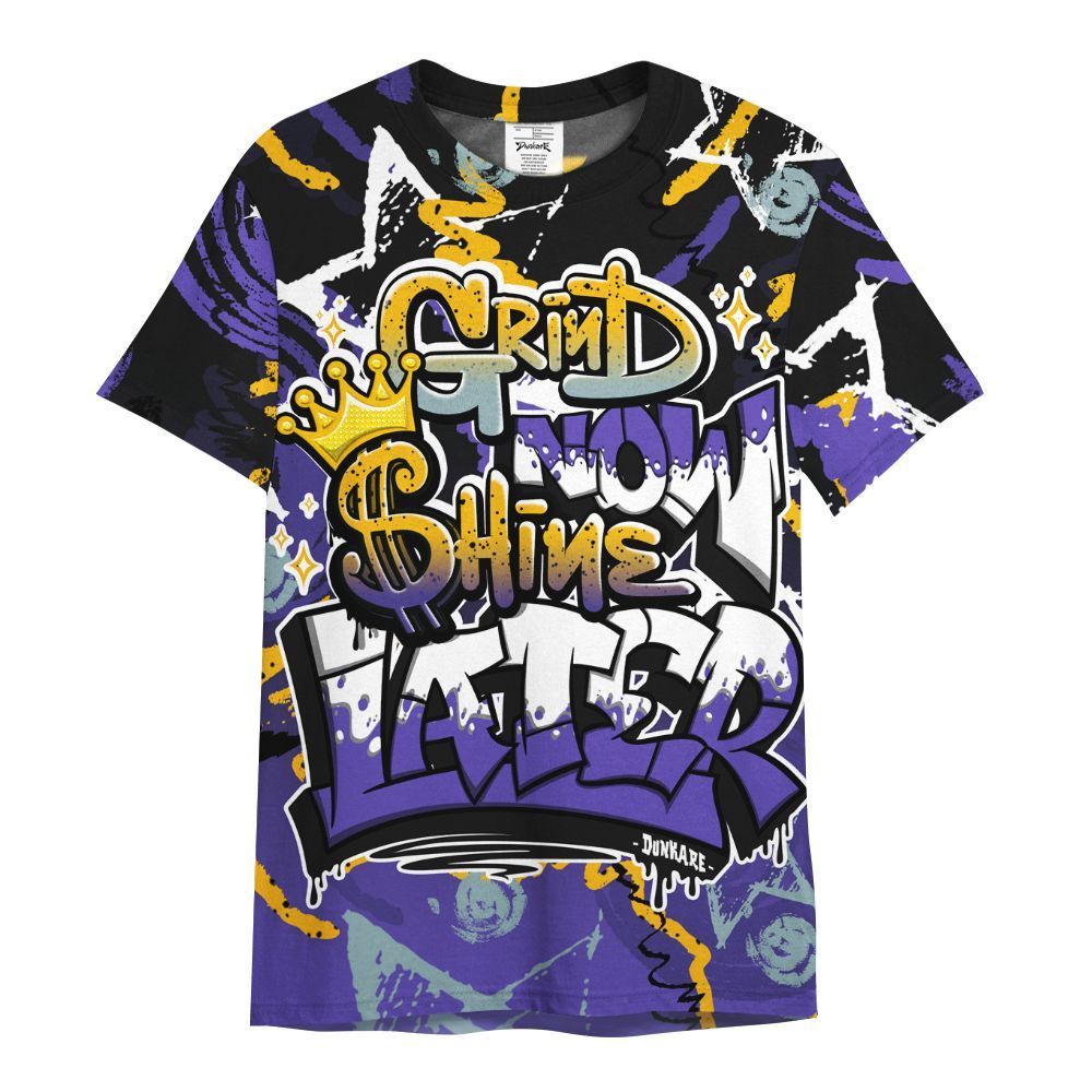 Shirt To Match Imperial Purple 4s - Grind Shine Later Drip All Over Print
