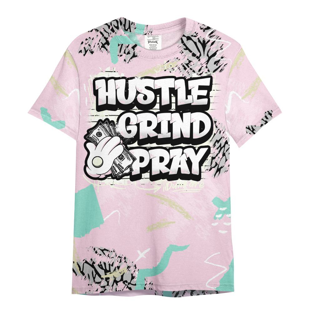 Shirt To Match Retro Easter 5s - Hustle Grind Pray Retro All Over Print