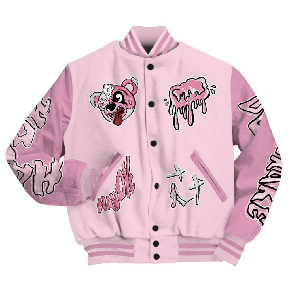 Varsity Jacket To Match Orchid 4s - Havok Bear All Over Print