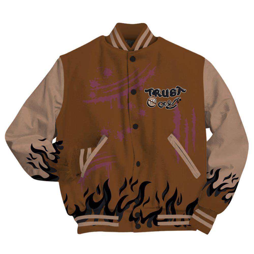 Varsity Jacket To Match Archaeo Brown 3s - Graphic Trust No One All Over Print