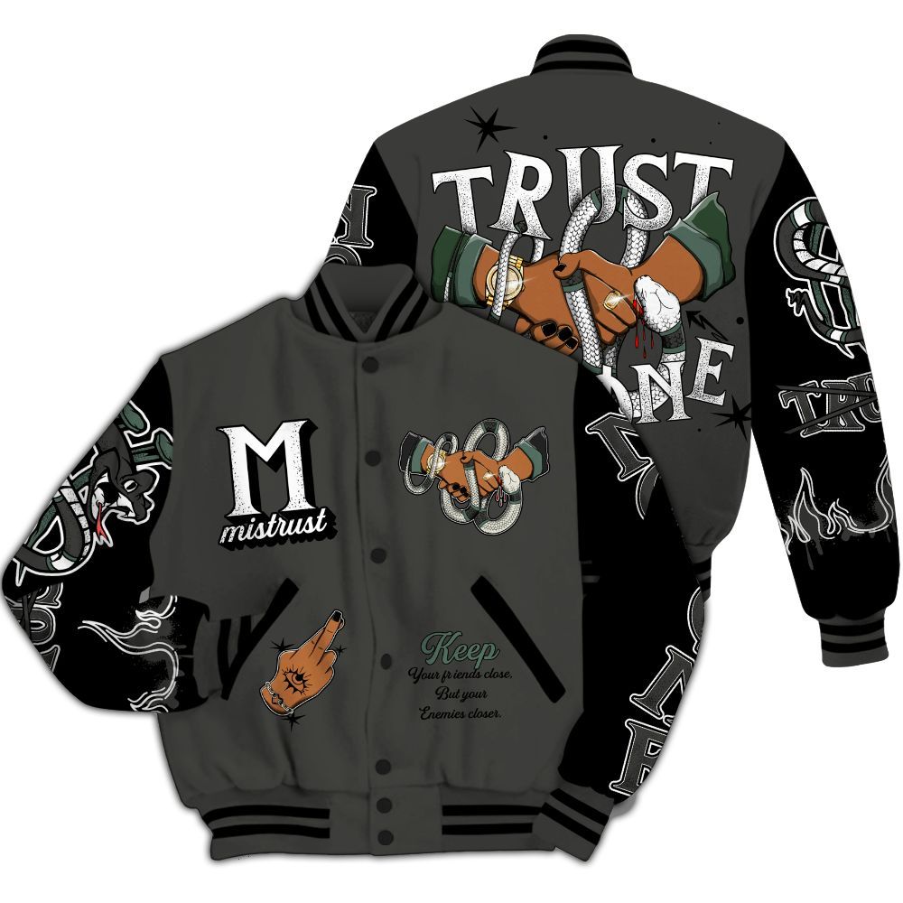 Varsity Jacket To Match Dunk Low Skateboards Black - Trust No One Snake-Bite Street Style All Over Print