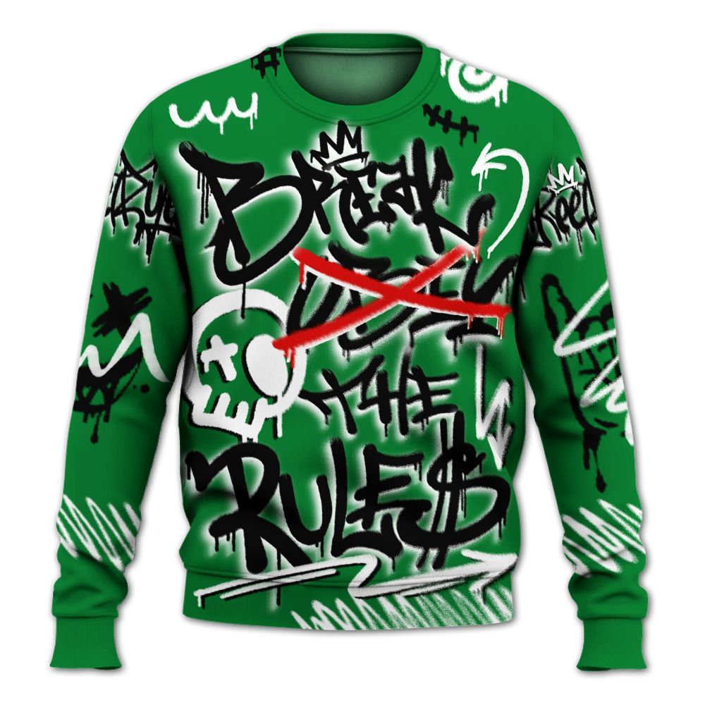 Sweatshirt To Match Lucky Green 1s - Break Rules Streetwear All Over Print