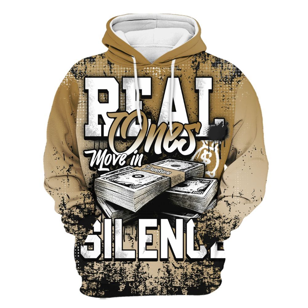 Hoodie To Match Max 96 Low Black White Gold - Move In Silence Money Street Retro All Over Print