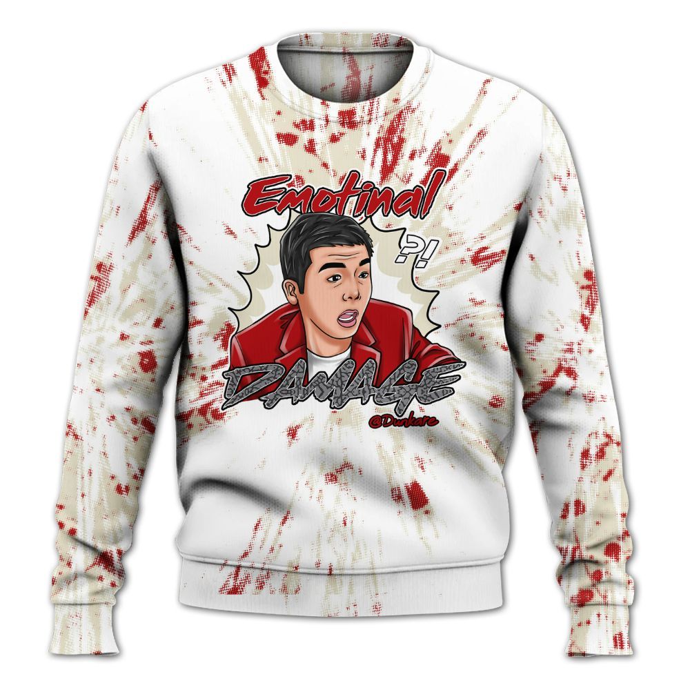 Sweatshirt To Match Cement Grey 3s - Damaged Meme Shirt Unisex Outfit All Over Print