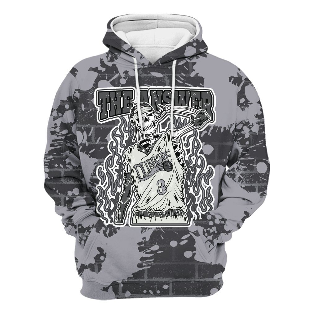 Hoodie To Match Fear 4s - Allen Answer Skeleton Brick All Over Print