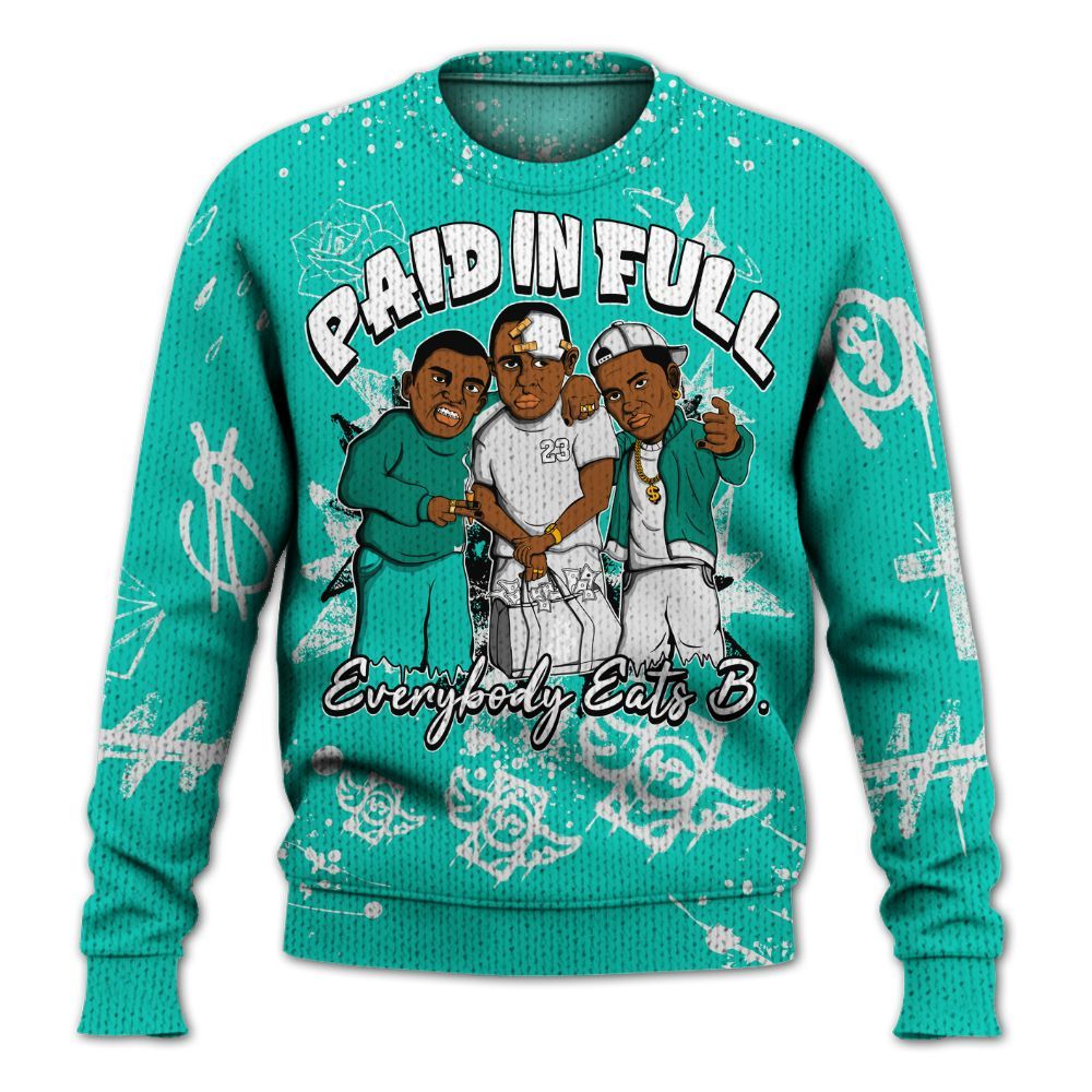 Knitted Sweater To Match Dunk Low Clear Jade - Everybody Paid In Full Crayon