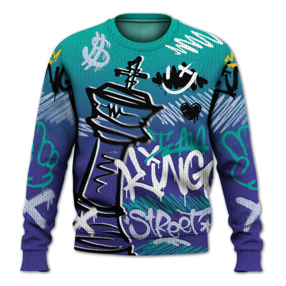 Sweater To Match Retro Grape 5s - Street King Chess Streetwear Graphic