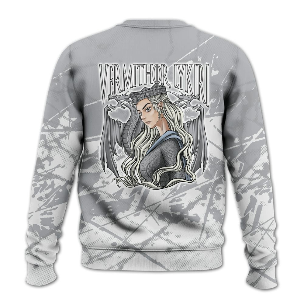 Sweatshirt To Match Low OG Wolf Grey 1s - Dragon's Mom! Profound All Over Print