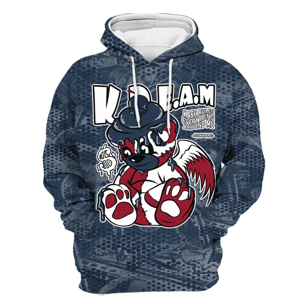 Hoodie To Match White Midnight Navy 6s - Loot Bear All Over Print