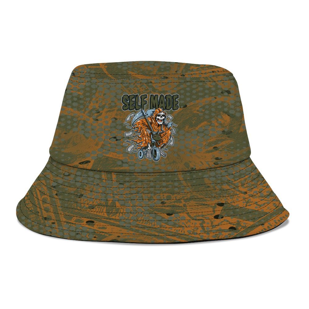 Bucket Hat To Match Olive 5s - Self Make Skeleton Banknotes Art Graphic