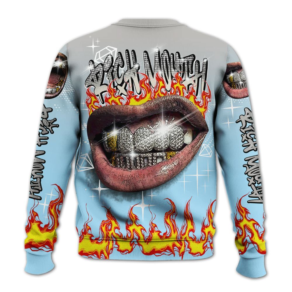 Sweatshirt To Match Retro SoleFly 13s - Rich Mouth Fire Rap Retro 90s All Over Print