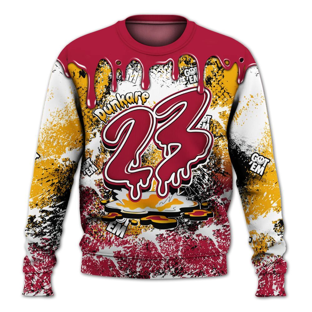 Sweatshirt To Match Cardinal 7s - Dripping 23 Drip All Over Print