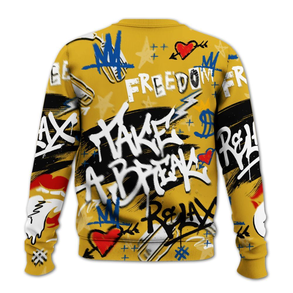 Sweatshirt To Match High Laney 1s - Take Break Freedom Graffiti Streetwear All Over Print