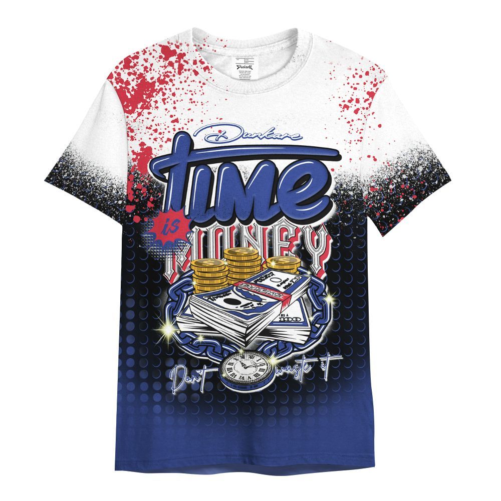 Shirt To Match Air Griffey Max USA Red White Blue 1s - Halftone Time Is Money All Over Print