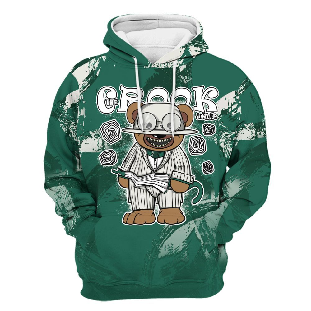 Hoodie To Match Oxidized Green 4s - Swindler Bear Circle Slpash All Over Print