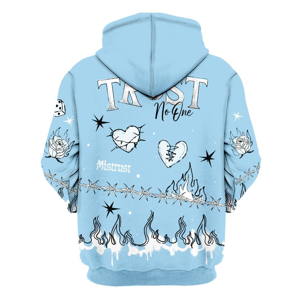 Hoodie To Match Legend Blue 11s - Trust No One Snake-Bite Doodle Crayon All Over Print
