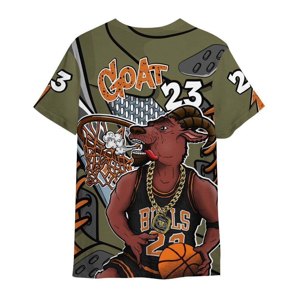 Shirt To Match Olive 5s - Number 23 Style 5s All Over Print