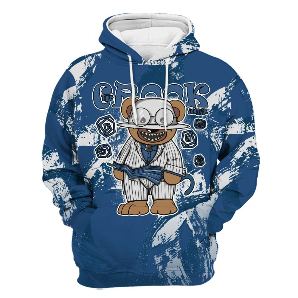 Hoodie To Match High OG Midnight Navy 1s - Swindler Bear Circle Slpash All Over Print