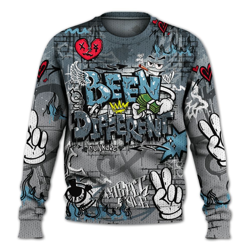 Sweater To Match Retro Light Graphite Wolf Grey 5s - Been Dif2erent Drip Graffiti Graphic
