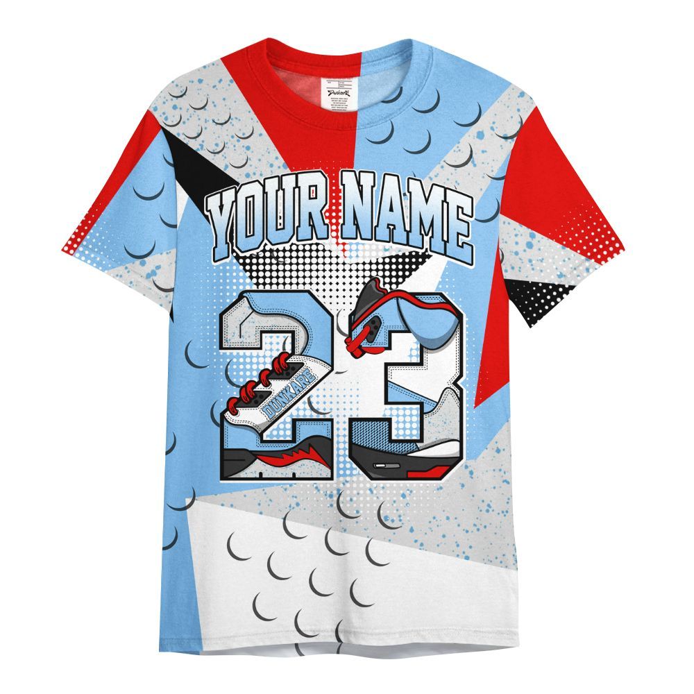 Shirt To Match University Blue 5s - Poly Custom Name Number 23 5s All Over Print